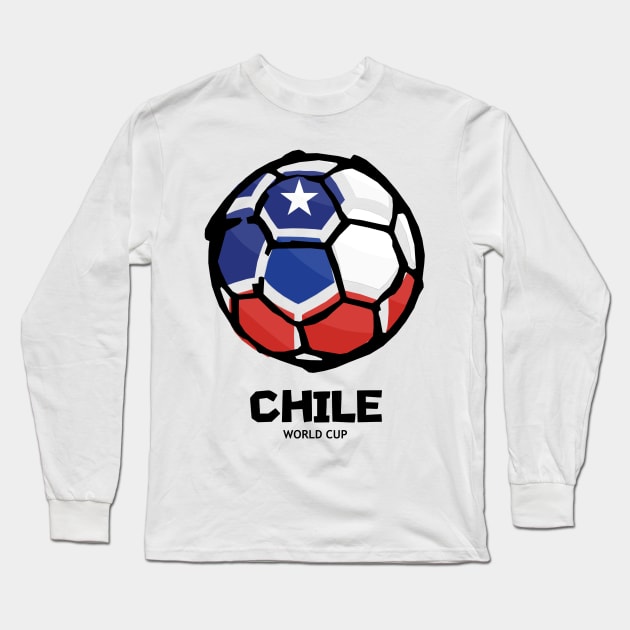 Chile Football Country Flag Long Sleeve T-Shirt by KewaleeTee